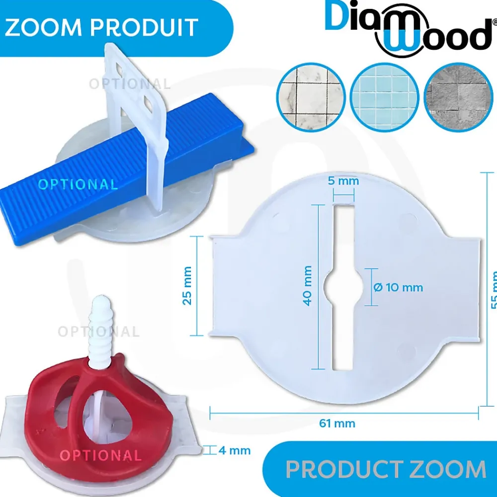 Diamwood Expert En Equipement 250 Bagues de Protection Anti-friction Pour Croisillon Autonivelant (Cale et Vis) - Diamwood- Outils Du Carreleur