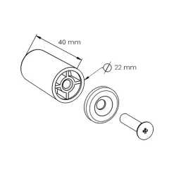 Zurfluh-Feller Volet Battant<10 Butées d'Arrêt, Blanc, Longueur 40 mm, pour Volet Roulant Manuel ou Motorié