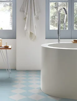 Pegane 4 Carreaux de ciment véritable 0,16m2 / Carreaux de ciment artisanaux pour sol et mur coloris Bleu - l.20 x L.20cm- Mosaïque Pour Pièce À Vivre|Mosaïque Pour Salle De Bains