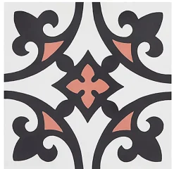 Pegane 4 Carreaux de ciment véritable 0,16m2 / Carreaux de ciment artisanaux Multicolore pour sol et mur - l.20 x L.20 cm- Mosaïque Pour Pièce À Vivre
