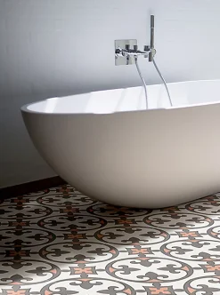 Pegane 4 Carreaux de ciment véritable 0,16m2 / Carreaux de ciment artisanaux Multicolore pour sol et mur - l.20 x L.20 cm- Mosaïque Pour Pièce À Vivre