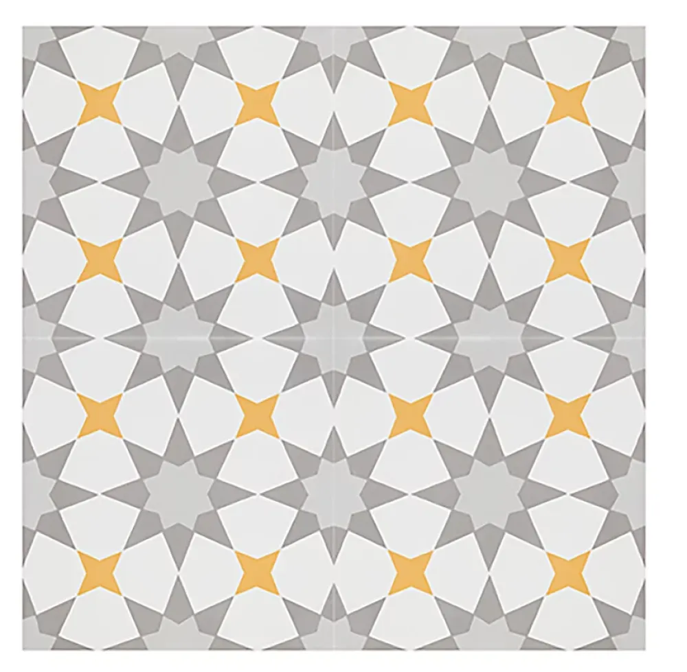 Pegane Mosaïque Pour Douche<4 Carreaux de ciment véritable 0,16m2 / Carreaux de ciment artisanaux pour sol et mur Multicolore - l.20 x L.20 cm