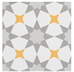 Pegane Mosaïque Pour Douche<4 Carreaux de ciment véritable 0,16m2 / Carreaux de ciment artisanaux pour sol et mur Multicolore - l.20 x L.20 cm