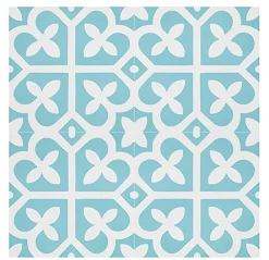 Pegane Mosaïque Pour Wc|Mosaïque<4 Carreaux de ciment véritable 0,16m2 / Carreaux de ciment artisanaux coloris bleu pour sol et mur - l.20 x L.20 cm