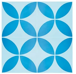 Pegane Mosaïque Pour Salle De Bains<4 Carreaux de ciment véritable 0,16m2/ Carreaux de ciment artisanaux coloris Bleu pour sol et mur - l.20 x L.20cm