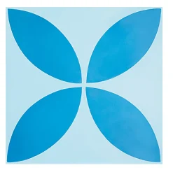 Pegane Mosaïque Pour Salle De Bains<4 Carreaux de ciment véritable 0,16m2/ Carreaux de ciment artisanaux coloris Bleu pour sol et mur - l.20 x L.20cm