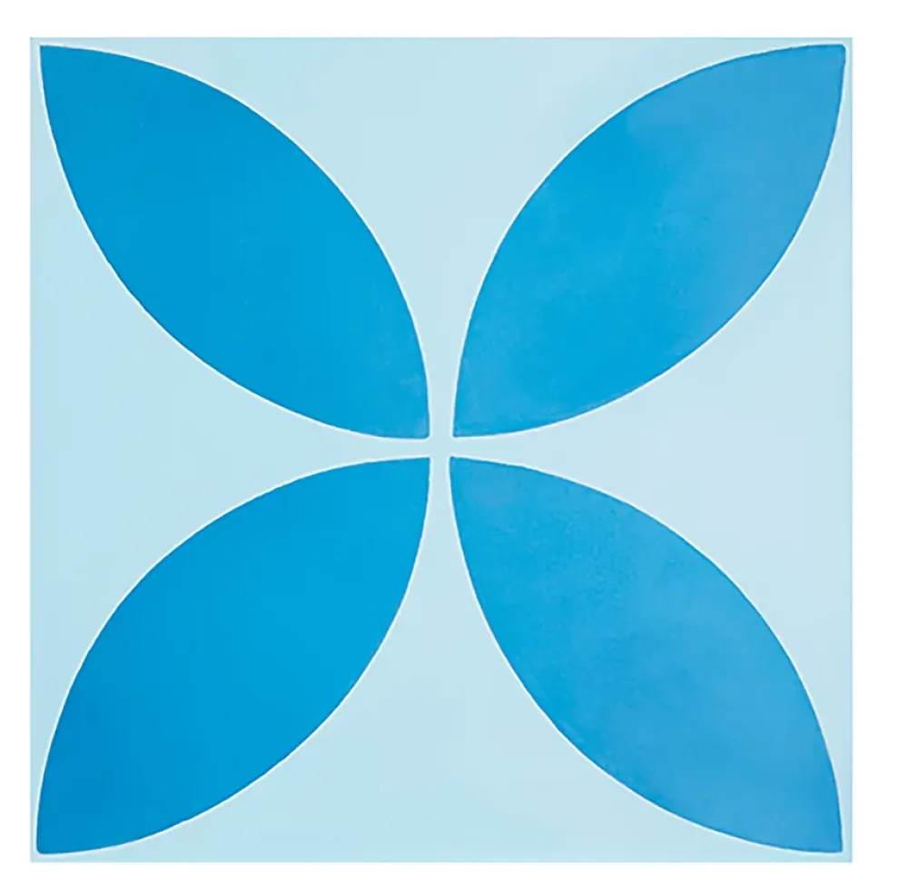 Pegane Mosaïque Pour Salle De Bains<4 Carreaux de ciment véritable 0,16m2/ Carreaux de ciment artisanaux coloris Bleu pour sol et mur - l.20 x L.20cm