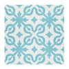 Pegane 4 Carreaux de ciment véritable 0,16m2 / Carreaux de ciment artisanaux coloris Bleu pour sol et mur - l.20 x L.20 cm- Mosaïque|Mosaïque Pour Douche