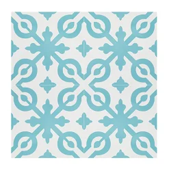 Pegane 4 Carreaux de ciment véritable 0,16m2 / Carreaux de ciment artisanaux coloris Bleu pour sol et mur - l.20 x L.20 cm- Mosaïque|Mosaïque Pour Douche