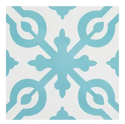 Pegane 4 Carreaux de ciment véritable 0,16m2 / Carreaux de ciment artisanaux coloris Bleu pour sol et mur - l.20 x L.20 cm- Mosaïque|Mosaïque Pour Douche