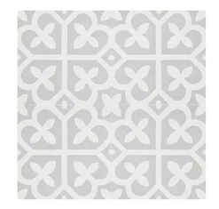 Pegane 4 Carreaux de ciment véritable 0,16m2 / Carreaux de ciment artisanaux pour sol et mur coloris gris et blanc - l.20 x L.20cm- Mosaïque Pour Pièce À Vivre|Mosaïque Pour Wc