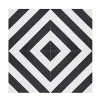 Pegane Mosaïque Pour Douche|Mosaïque Pour Pièce À Vivre<4 Carreaux de ciment véritable 0,16m2 / Carreaux de ciment artisanaux coloris noir/blanc pour sol et mur - l.20 x L.20 cm