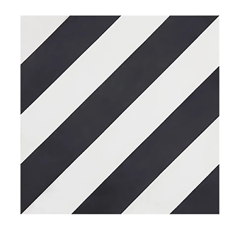 Pegane Mosaïque Pour Douche|Mosaïque Pour Pièce À Vivre<4 Carreaux de ciment véritable 0,16m2 / Carreaux de ciment artisanaux coloris noir/blanc pour sol et mur - l.20 x L.20 cm