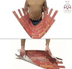 Ikhemalarka Panneau Mural Décoratif<4 m² 10 panneaux PVC 3D effet pierre muraux & de plafond, revêtement imitation carrelage CPVC08