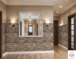 Ikhemalarka Panneau Mural Décoratif<4 m² 10 panneaux PVC 3D effet pierre muraux & de plafond, revêtement imitation carrelage CPVC9