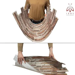Ikhemalarka Panneau Mural Décoratif<4 m² 10 panneaux PVC 3D effet pierre muraux & de plafond, revêtement imitation carrelage CPVC9