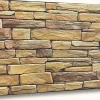 Ikhemalarka 4 m² 10 panneaux PVC 3D effet pierre muraux & de plafond, revêtement imitation carrelage Sand Stone Slate- Panneau Mural Décoratif