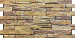 Ikhemalarka 4 m² 10 panneaux PVC 3D effet pierre muraux & de plafond, revêtement imitation carrelage Sand Stone Slate- Panneau Mural Décoratif