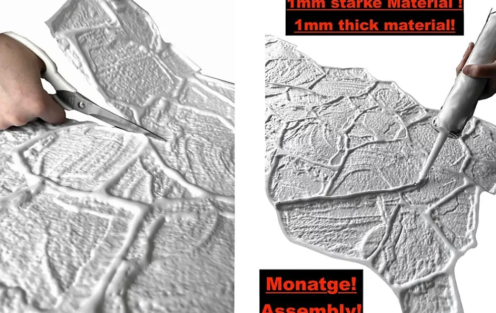 Ikhemalarka 4 m² 10 panneaux PVC 3D effet pierre muraux & de plafond, revêtement imitation carrelage Sand Stone Slate- Panneau Mural Décoratif