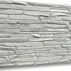 Ikhemalarka Panneau Mural Décoratif<4 m² 10 panneaux PVC 3D effet pierre muraux & de plafond, revêtement imitation carrelage Quartzite Grey