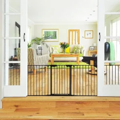 Giantex Barrière De Sécurité<8 Pcs Barrieres de Securite Extensible a Pression Grill DIY Protection pour Bebe Animaux Cheminee Escalier Noir