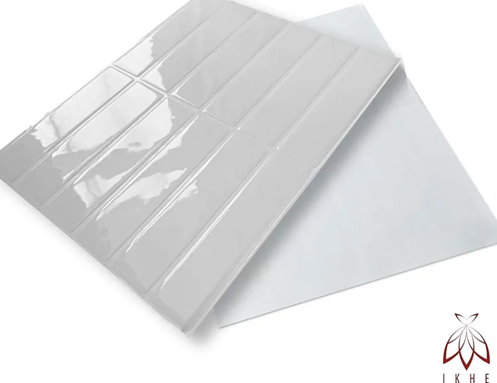 Ikhemalarka 40 pièces 2,6m2 Panneaux de 3D Carreaux en plastique autocollants Revêtement mural imperméable Carreaux- Panneau Mural Décoratif