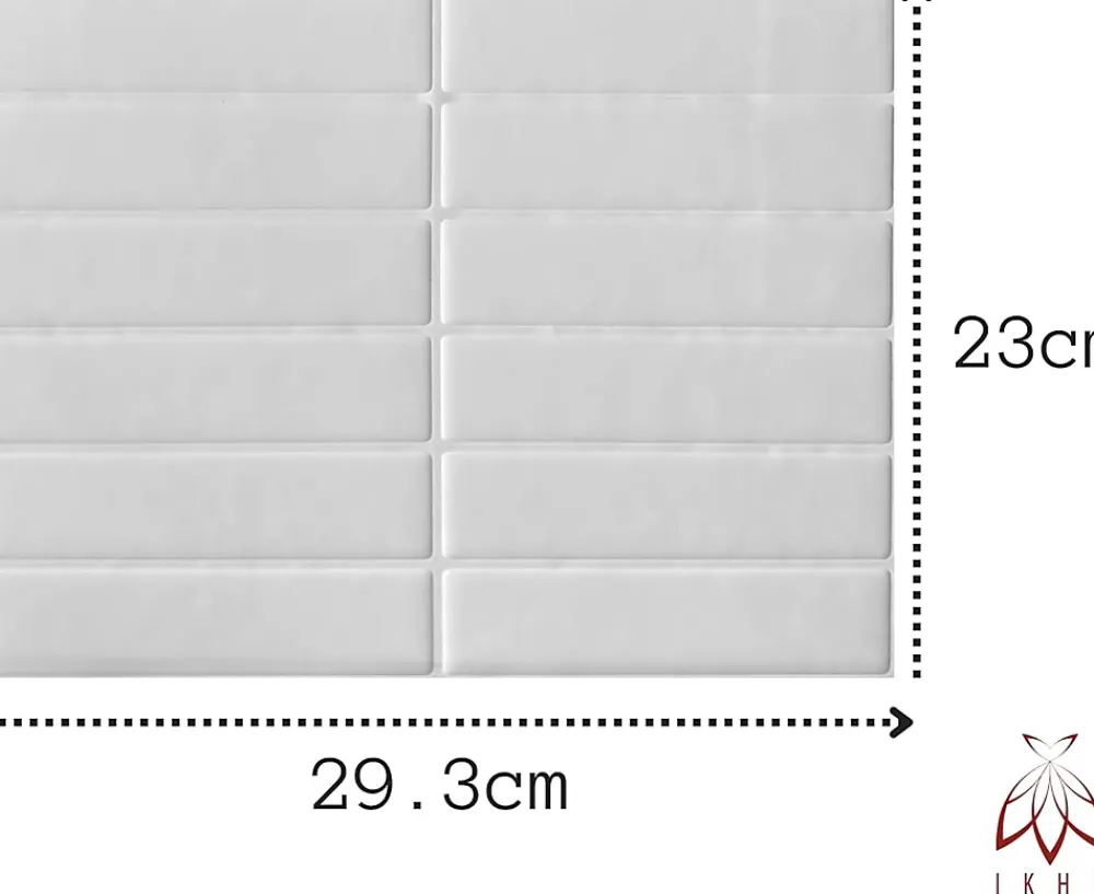 Ikhemalarka 40 pièces 2,6m2 Panneaux de 3D Carreaux en plastique autocollants Revêtement mural imperméable Carreaux- Panneau Mural Décoratif