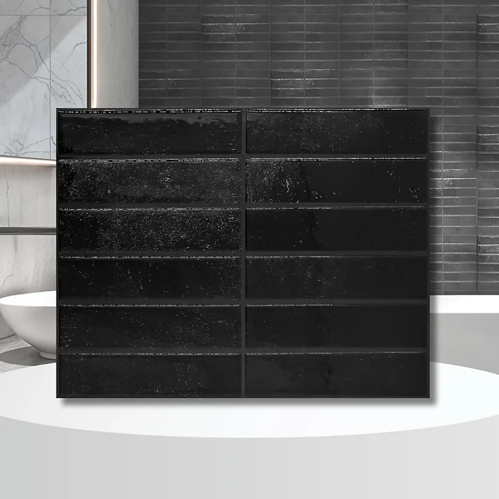 Ikhemalarka 40 pièces 2,6m2 Panneaux de 3D Carreaux en plastique autocollants Revêtement mural imperméable Carreaux- Panneau Mural Décoratif