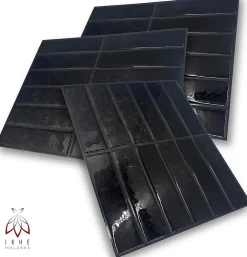 Ikhemalarka 40 pièces 2,6m2 Panneaux de 3D Carreaux en plastique autocollants Revêtement mural imperméable Carreaux- Panneau Mural Décoratif