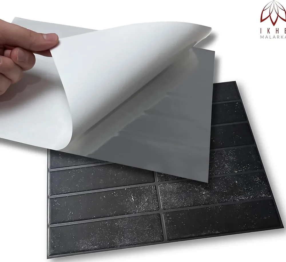 Ikhemalarka 40 pièces 2,6m2 Panneaux de 3D Carreaux en plastique autocollants Revêtement mural imperméable Carreaux- Panneau Mural Décoratif