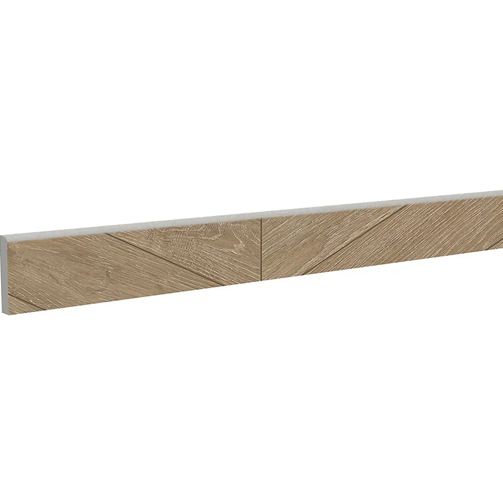 5 plinthes carrelage effet bois motif chevron mat L60 x l.7,5 cm x ép.9 mm, Baku- Plinthe Pour Carrelage Sol