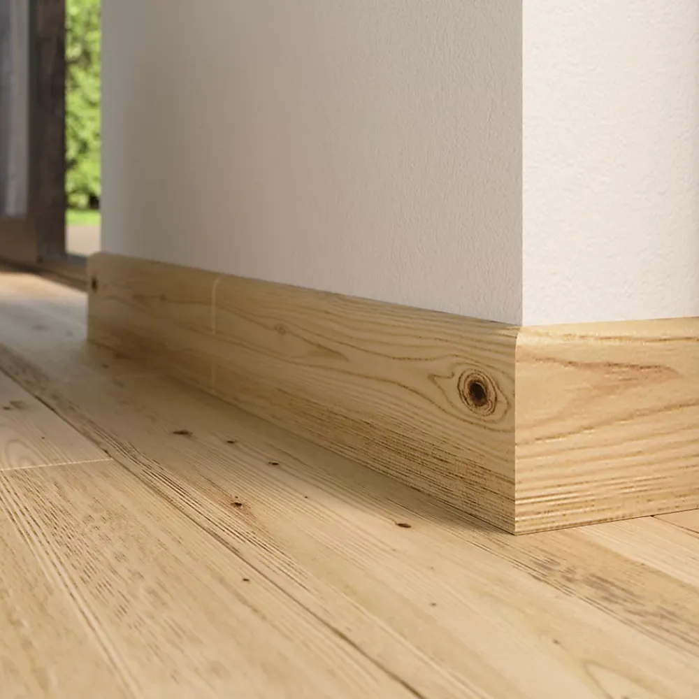GoodHome Plinthe Pour Carrelage Sol<4 Plinthes carrelage effet bois brut mat L.60 x l.7 cm x ép.8 mm, Basilio