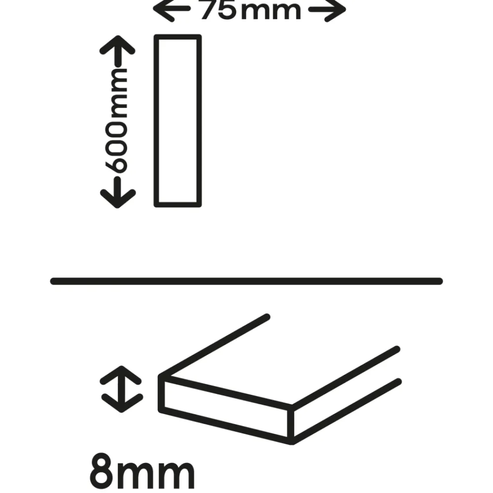GoodHome Plinthe Pour Carrelage Sol<4 Plinthes carrelage effet bois brut mat L.60 x l.7 cm x ép.8 mm, Basilio