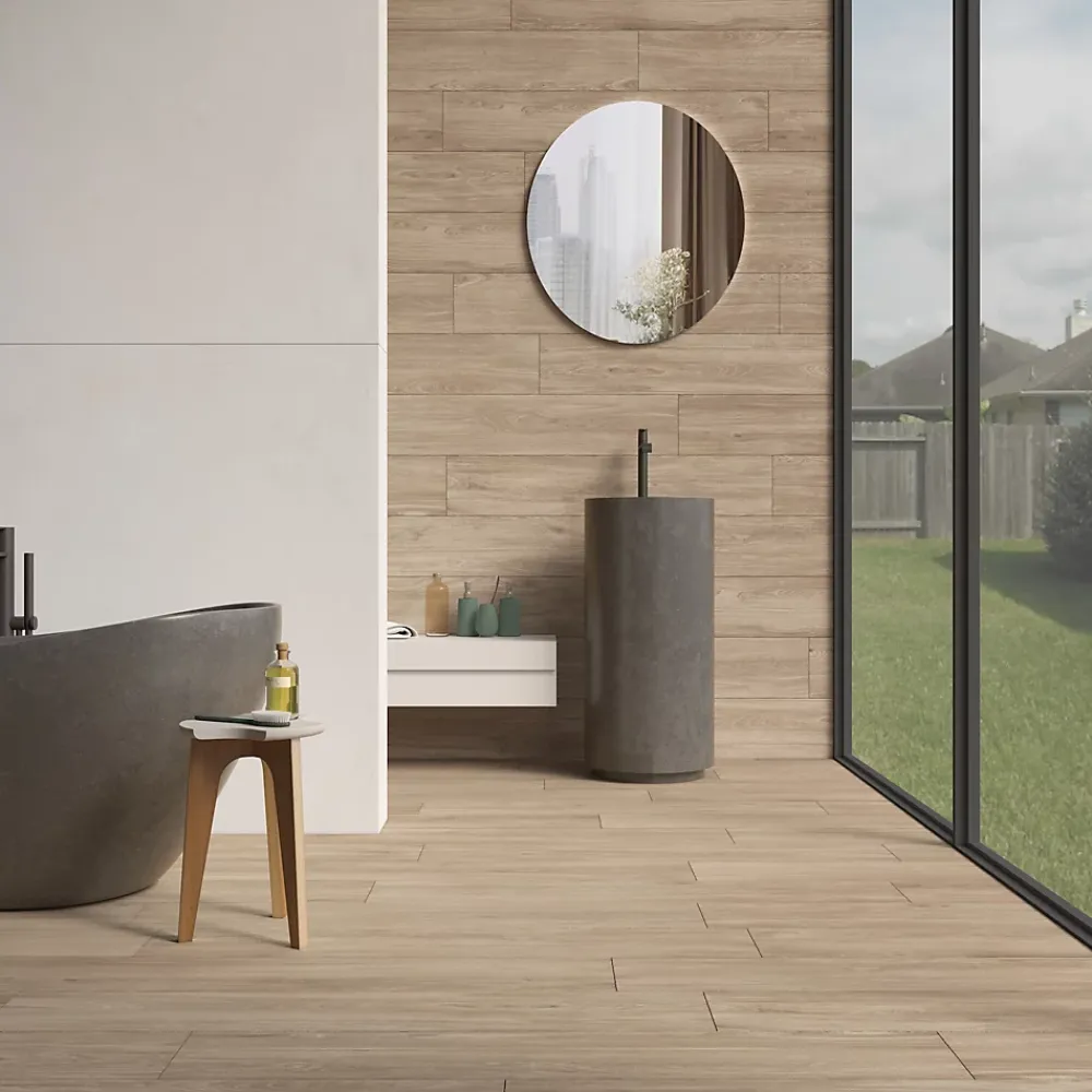 Ecoceramic Plinthe Pour Carrelage Sol<5 Plinthes carrelage effet bois L.60 x l.8 cm, Atelier