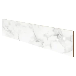 GoodHome 4 Plinthes en carrelage effet marbre blanc brillant L.60,8 x 9 cm x ép.8,5 mm, Aruma- Plinthe Pour Carrelage Sol