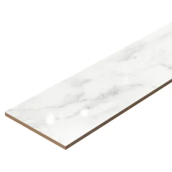 GoodHome 4 Plinthes en carrelage effet marbre blanc brillant L.60,8 x 9 cm x ép.8,5 mm, Aruma- Plinthe Pour Carrelage Sol