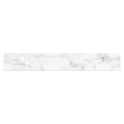 GoodHome 4 Plinthes en carrelage effet marbre blanc brillant L.60,8 x 9 cm x ép.8,5 mm, Aruma- Plinthe Pour Carrelage Sol
