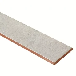Plinthe Pour Carrelage Sol<5 Plinthes en carrelage gris clair effet pierre L.45 x l.7,5 cm x ép.9 mm, Limo