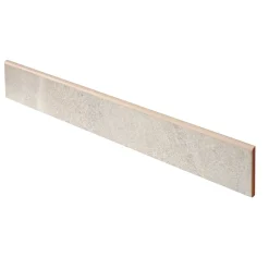 Plinthe Pour Carrelage Sol<5 Plinthes en carrelage gris clair effet pierre L.45 x l.7,5 cm x ép.9 mm, Limo