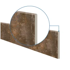 Plinthe Pour Carrelage Sol<5 Plinthes en grès cérame émaillé effet béton cuivré mat L.60 x l.7 cm x ép.8 mm, Malt