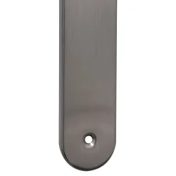 Poignée De Porte<2 poignées de porte sur plaque rond Amga, entraxe 195mm, coloris gris satiné