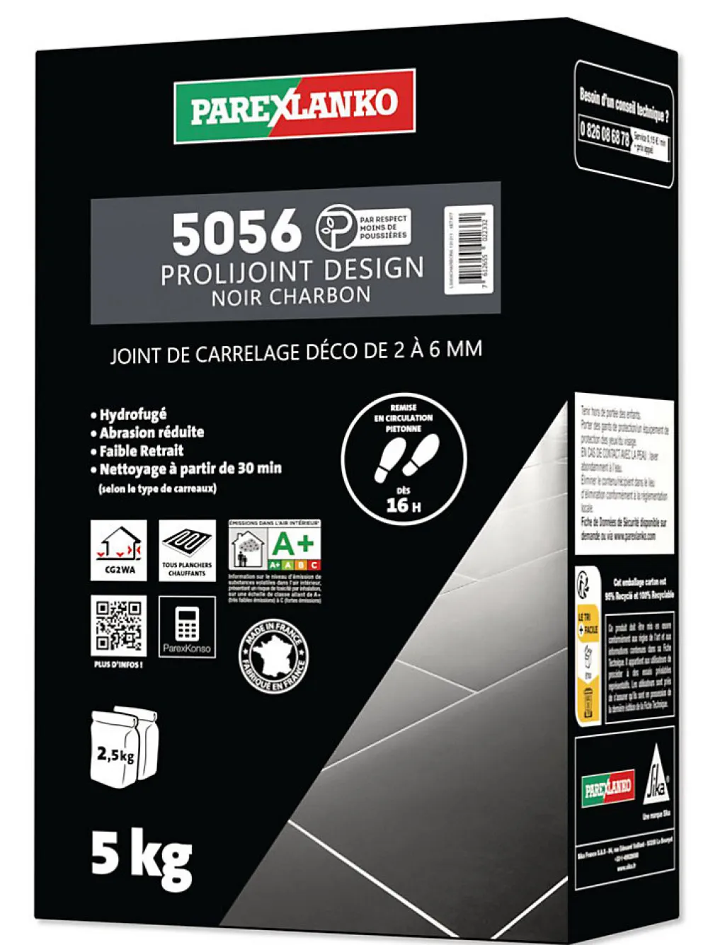 Parexlanko Joint Carrelage Sol<5056 prolijoint design noir charbon 5kg