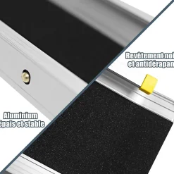 Giantex Barre De Seuil|Barre De Seuil<2 Rampes de Chargement de Voiture Non glissantes en Aluminium Rampes de Fauteuil Roulant Portatives Telescopiques Antiderapante