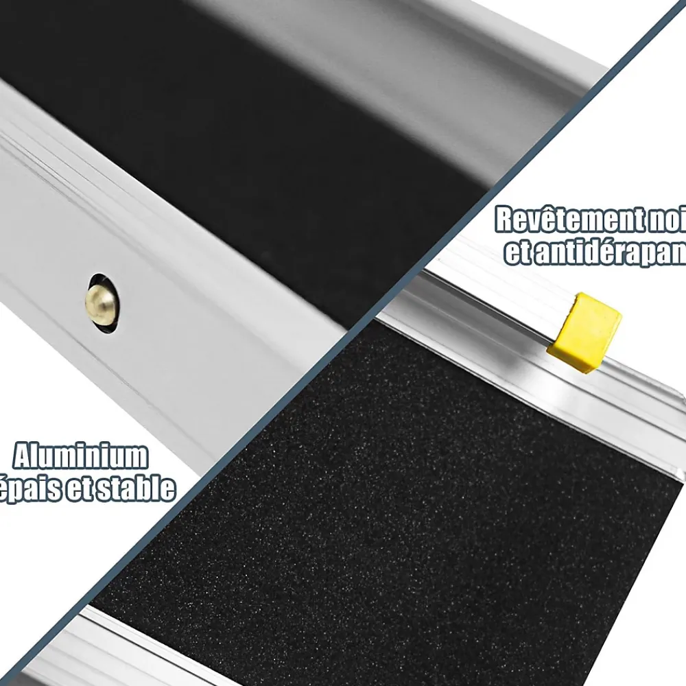 Giantex Barre De Seuil|Barre De Seuil<2 Rampes de Chargement de Voiture Non glissantes en Aluminium Rampes de Fauteuil Roulant Portatives Telescopiques Antiderapante