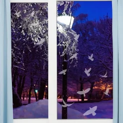 Ambiance Sticker 15 stickers oiseaux anti-collision translucide 50 x 50 cm- Film Occultant Pour Vitrage
