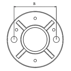MySystem 2 x Embase diam. 100 mm à souder + 3 vis de réglage - pour tube diam. 42,4 mm - Inox 316- Accessoire D'Escalier