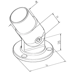 MySystem Accessoire D'Escalier<1 x Embase murale orientable pour tube diam. 42,4 x 2 mm - Inox 304