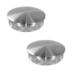 MySystem Accessoire D'Escalier<2 x Embout arrondi à frapper pour tube diam. 42,4 x 2 mm - Inox 304