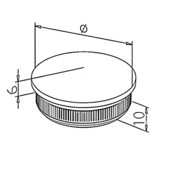 MySystem 2 x Embout arrondi à frapper pour tube diam. 42,4 x 2 mm - Inox 316- Accessoire D'Escalier