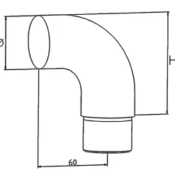 MySystem Accessoire D'Escalier<2 x Embout crosse pour tube diam. 42,4 x 2 mm - Inox 304